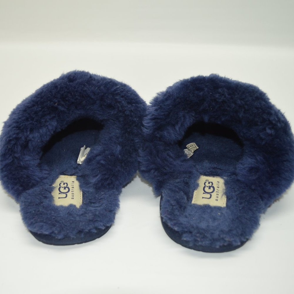 UGG Navy Blue Cozy Soft Suede Comfort Slippers 7 - Picture 7 of 8